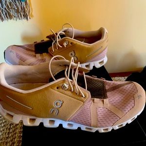 Light Pink and Camo Green On Cloud Running Shoe